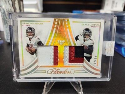 DRAKE LONDON Ridder /25 2022 Panini Flawless Dual Patch Relic Rookie RC #DDM-AF