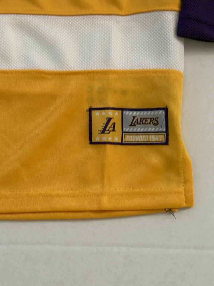 UNK NBA 洛杉矶湖人队曲棍球球衣青少年10-12黄色紫色大标志长袖 — 第 2/4 张图片