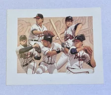 Atlanta Braves All-Stars 1993 Lithograph Noah Stokes Smiles Glavine Justice
