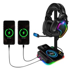 Headphone Stand with Wireless Charger Gaming Headset Holder 2 IN 1 Wireless Char