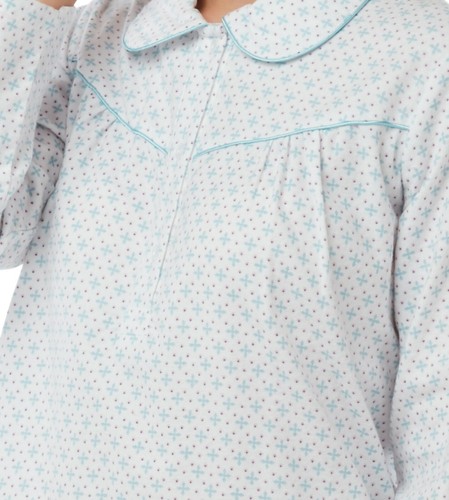 Camisón Winceyette Cálido 100% Algodón Largo Nuevo Damas Franela Camisón 8-26  - Imagen 7 de 13