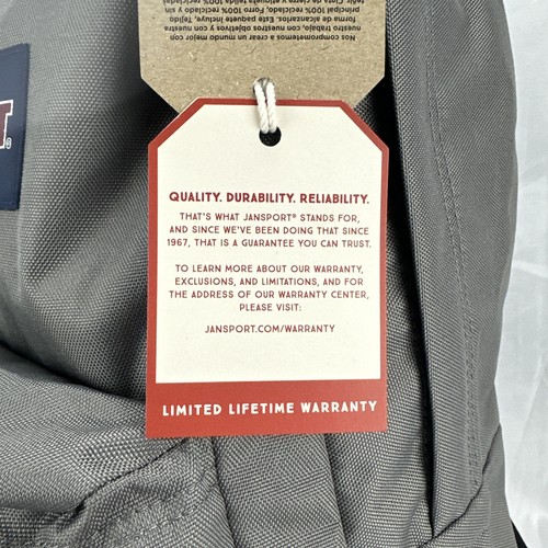 Jansport Student Backpack Superbreak Plus Graphite Laptop Sleeve Side Pocket NWT - Picture 9 of 14