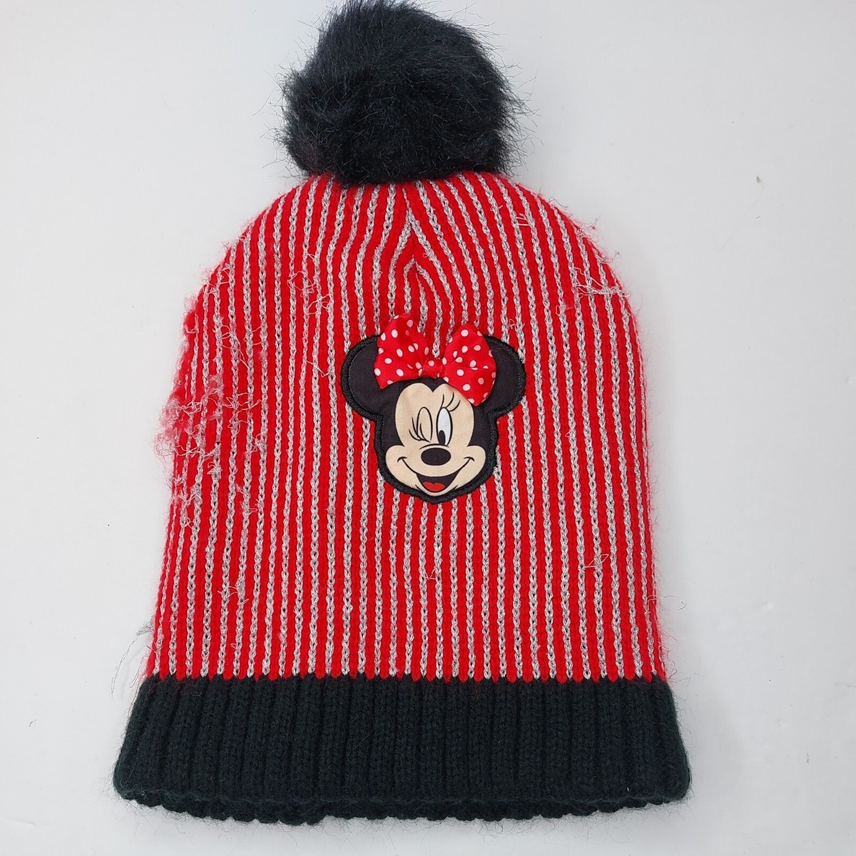 Disney Minnie Mouse Knit Beanie Hat Cap Pom Beanie