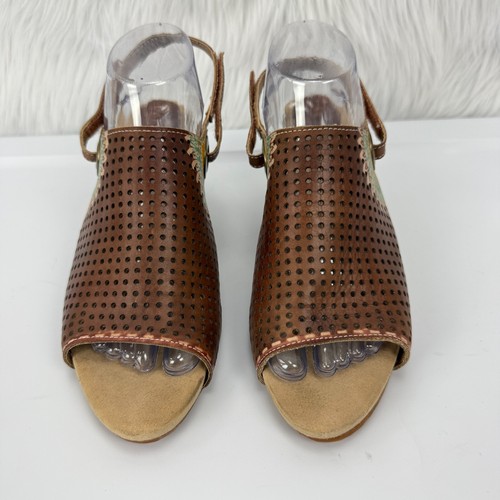 L'Artiste Spring Step MILLIE Sandals Brown Leather Slingback Block Heel 42 US 11 - Picture 3 of 18