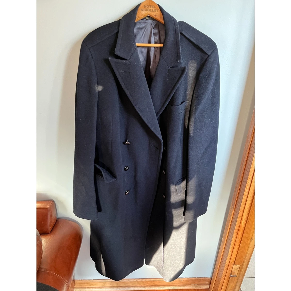 Stewart Ross Pure Wool Mens Trench Pea Coat Dress Winter Jacket