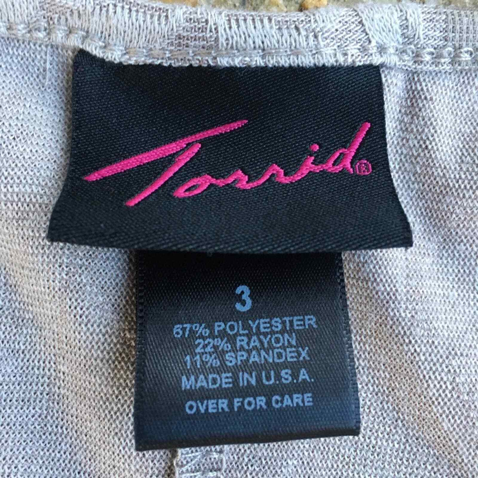 Torrid Cold Shoulder Ruffle Gray Knit Blouse Top 3 - image 2