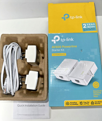 Tp-Link AV600 Nano Powerline Adapter Starter Kit TL-PA4010KIT Wired Internet EXT