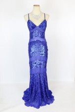 New 690 Terani Royal Prom Formal Long Gown Sequin Mermaid Dress Size 6 NWT
