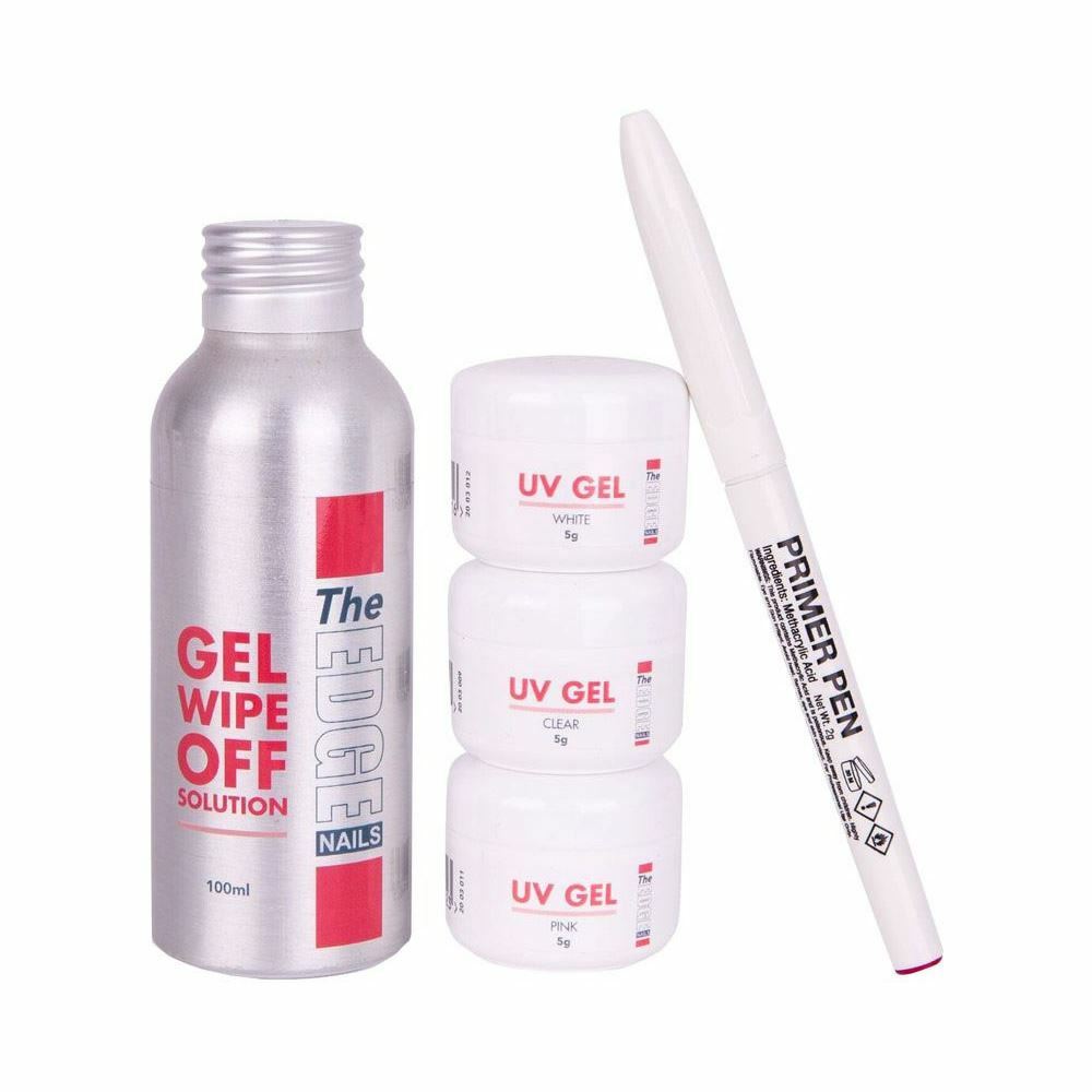 The Edge UV Gel Trial Kit Professional 5 Piece For False Nails Gel Polish