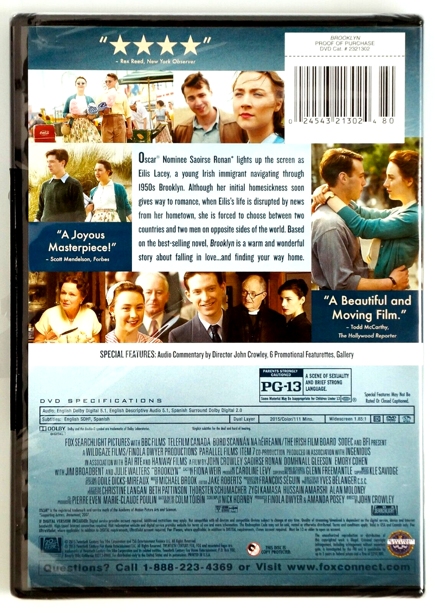 Brooklyn (DVD/2015) Saoirse Ronan, Domhnall Gleeson, Emory Cohen