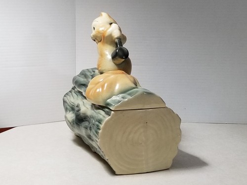 McCoy Cookie Jar Squirrel On A Log Chopping A Nut Beautiful shelf G1 - Picture 2 of 10