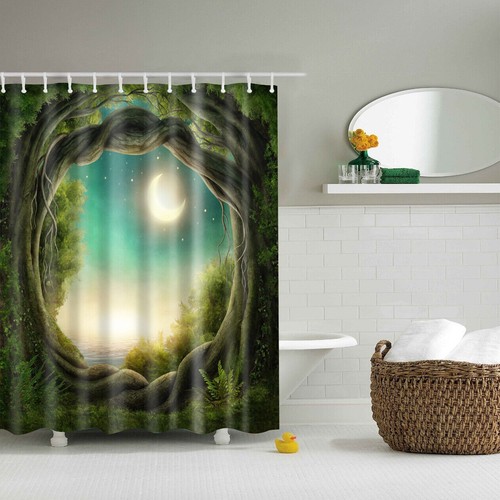 Bathroom Waterproof Shower Curtain Long Wide PEVA Curtains Mould Proof 12 Rings - Picture 24 of 36