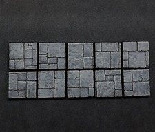 25mm PAINTED square resin bases Flagstone x10 for Warhammer Fantasy TOW KoW