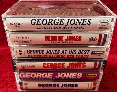 George Jones 6 Cassette Lot Salutes hank I am Best and Along Hits Wine Colored - Picture 2 of 3