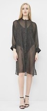 zara 8420/576/830 womens new black hold sheet long sleeve mini dress small