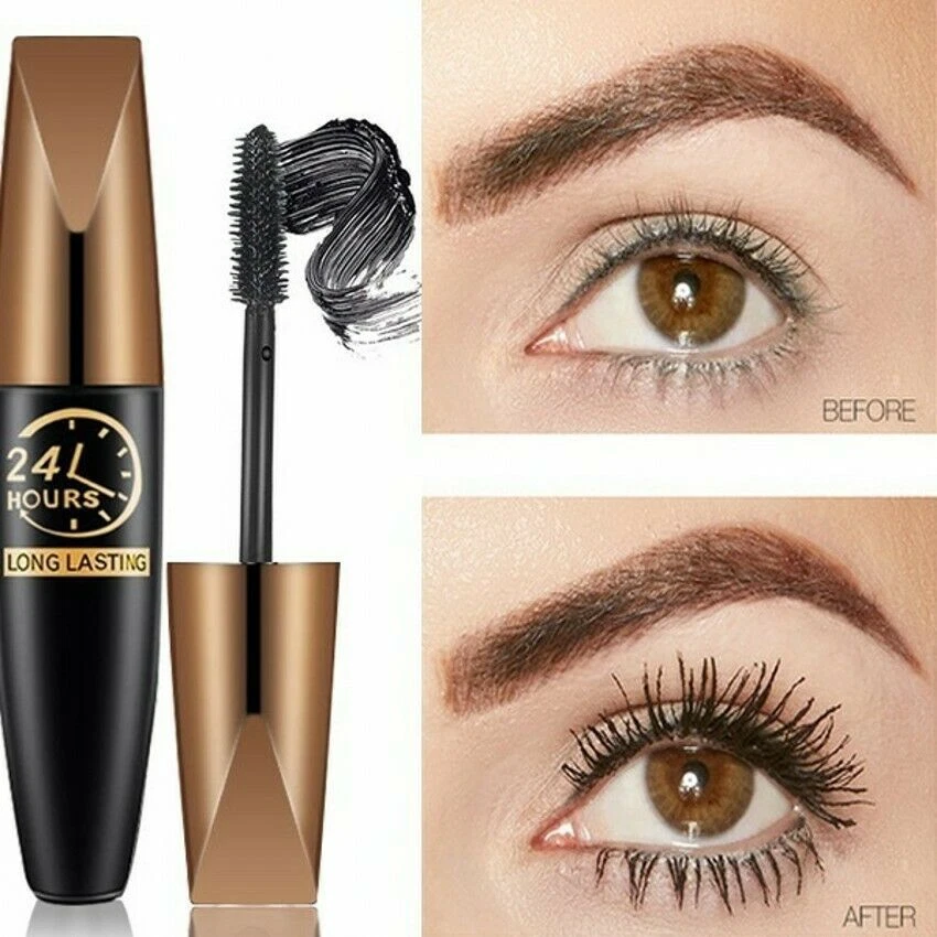 bølge lærred personale 8D Silk Fiber Lash Mascara Waterproof Black Thick Eye Lashes Curler Slim  Dense | eBay