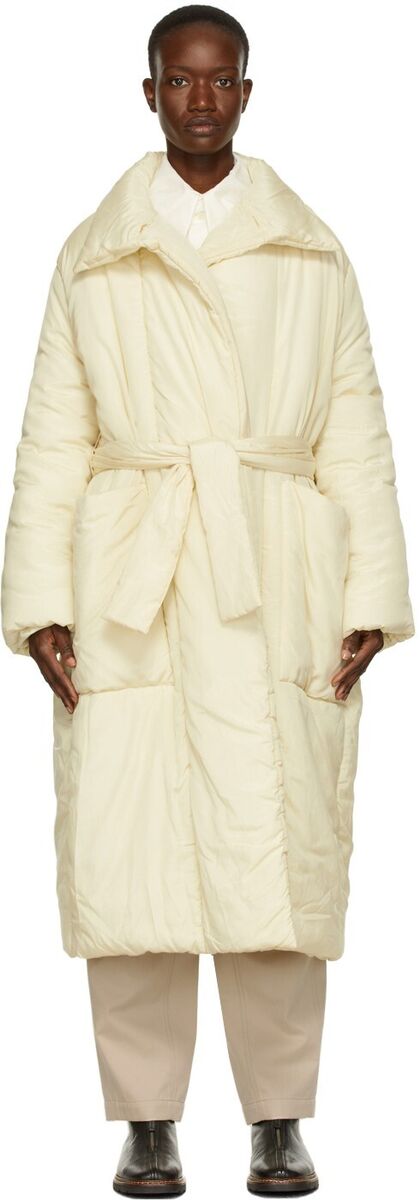 NWT Lemaire Off-White Padded Wrapover Coat in Ivory size 36 NWT Lemaire Off-White Padded Wrapover Coat in Ivory size 36