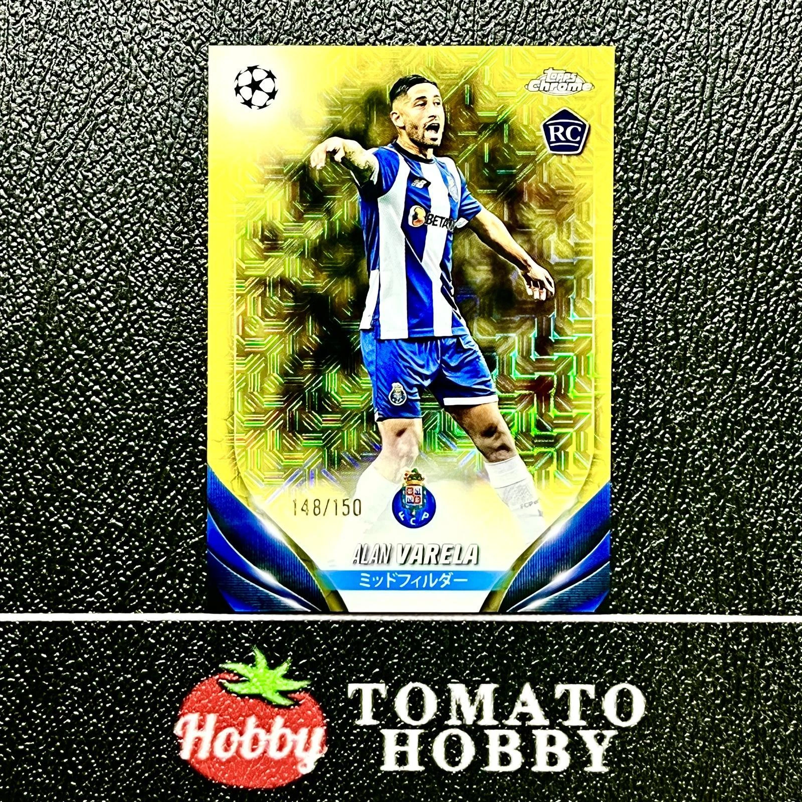 TOPPS CHROME UEFA JAPANESE 2023-24 ALAN VARELA RC /150 YELLOW MOJO REFRACTOR