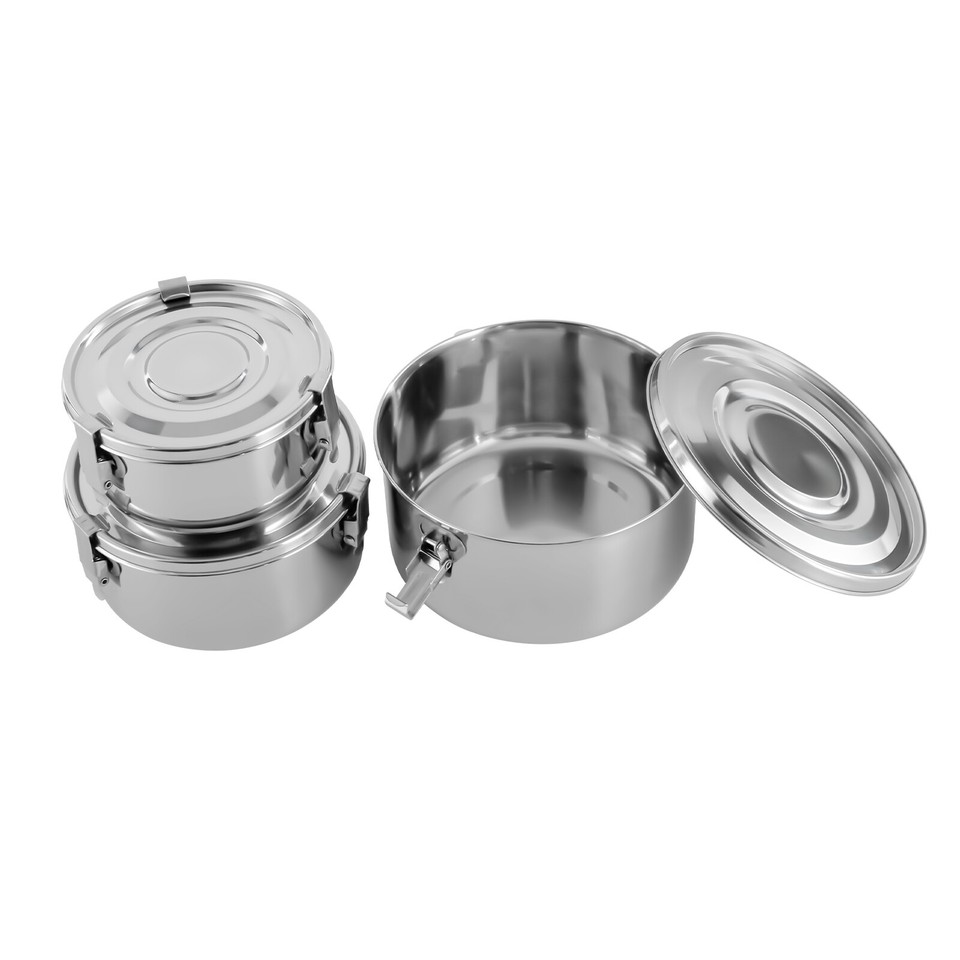 3 Sets Stainless Steel Food Storage Containers, Kitchen Food Containers ...