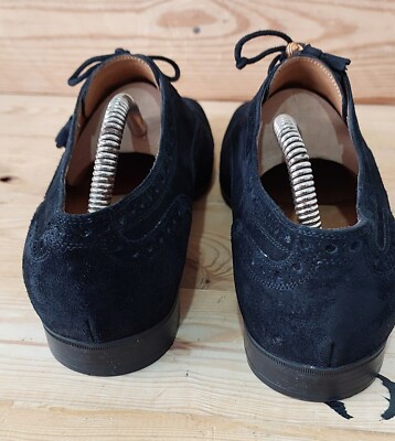 Gucci Navy Blue Suede Bamboo Tassel Lace Up Oxfords Men’s Size 6 1/2 Gucci Blue Suede Queen Bamboo Trim Heel Tassel Loafers Size  main image 4