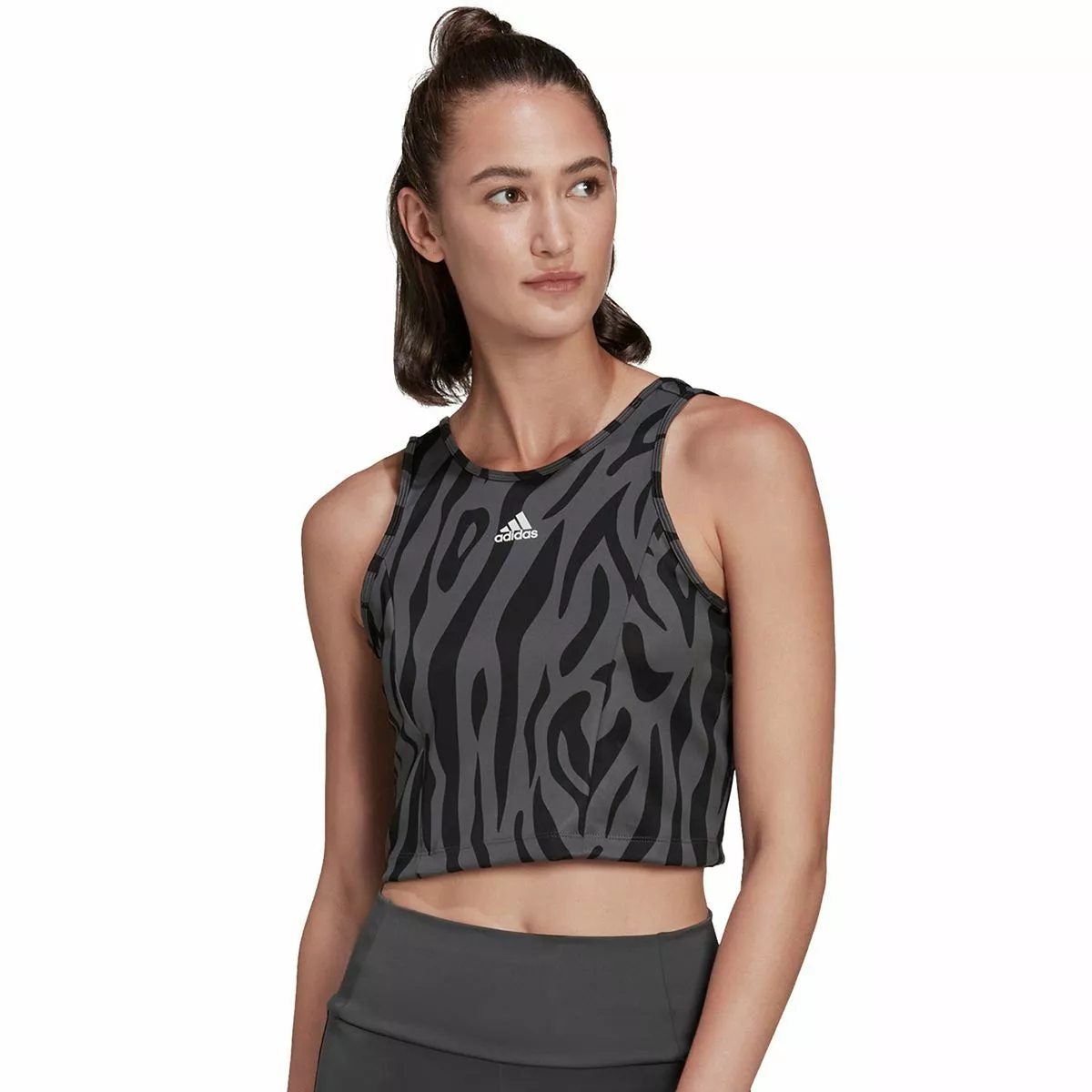 to eBay Slim Crop Aeroready Tiger-Print | Fit Top Designed Stretch Adidas Move Women\'s