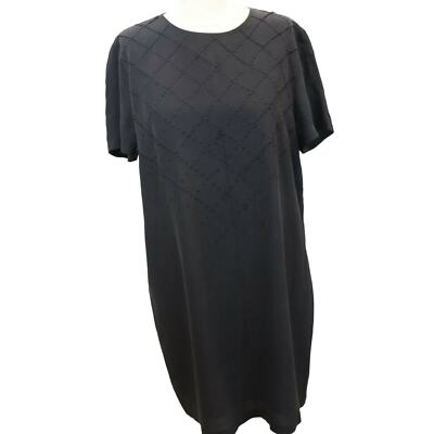 The Korner 100% Silk Dress Medium Black Beaded (a)