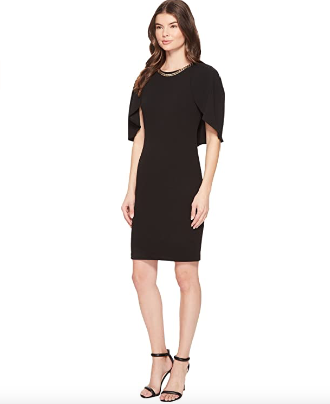 Scuba Dress Calvin Klein Crepe Cape Dress Calvin Klein Seamed