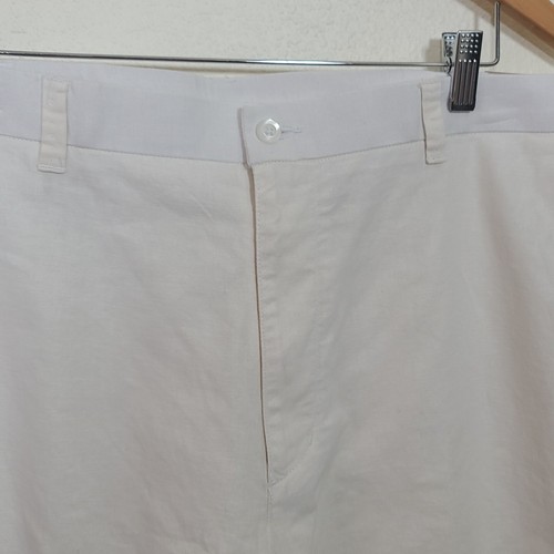 NEW Cubavera Men's Linen Blend Flat Front Shorts Size 42 Creamy White Pockets - Picture 3 of 11