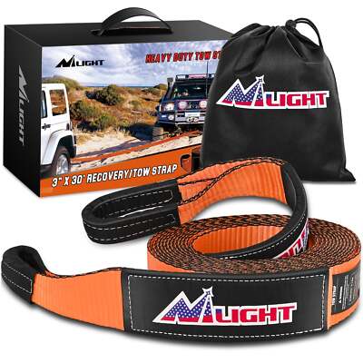 Nilight 3'' x 30' Recovery Tow Strap Lab Tested 31,500lbs Break Strength