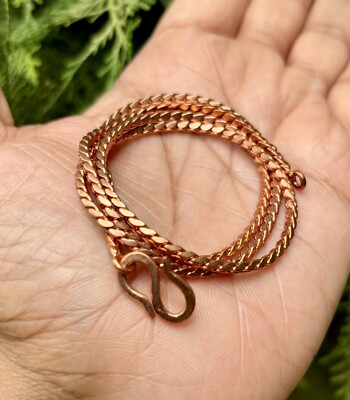 24 inch Pure Copper Solid Chain Necklace, Healing Copper Jewelry