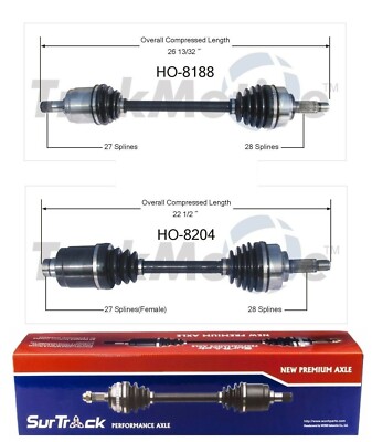 た*ち様 1点物⭕️お安く!◎Custom 5colors FLEX◎8.74 Front CV Axle Shafts Assemblies SurTrack Set For Honda Accord FWD
