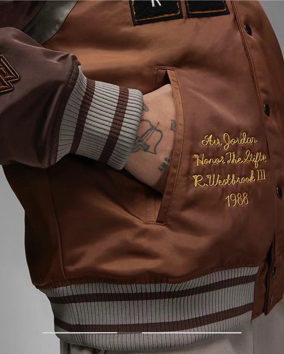 JORDAN X HONOR THE GIFT MEN'S VARSITY JACKET DX6243-204 MEN'S S NIKE $350