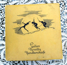 Antique 1920's . 30's Fairie Pixie Ladies Novelity Handkerchiefs Box 8 by 8