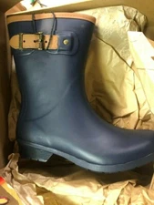 Chooka Women's Mid-Height Memory Foam Rain Boot, Navy, Size 7