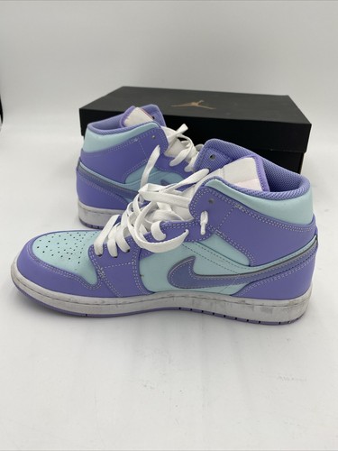 Size 9.5 - Jordan 1 Mid Purple Aqua - Picture 5 of 9