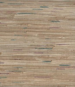 Wallpaper-Real-Natural-Grasscloth-Textured-Tan-Teal-Burgundy-on-Cream