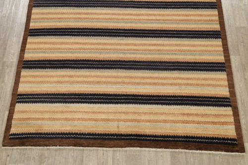 Chevron Striped Modern Gabbeh Oriental Hand-knotted Area Rug Wool Carpet 8x10 - Picture 5 of 12