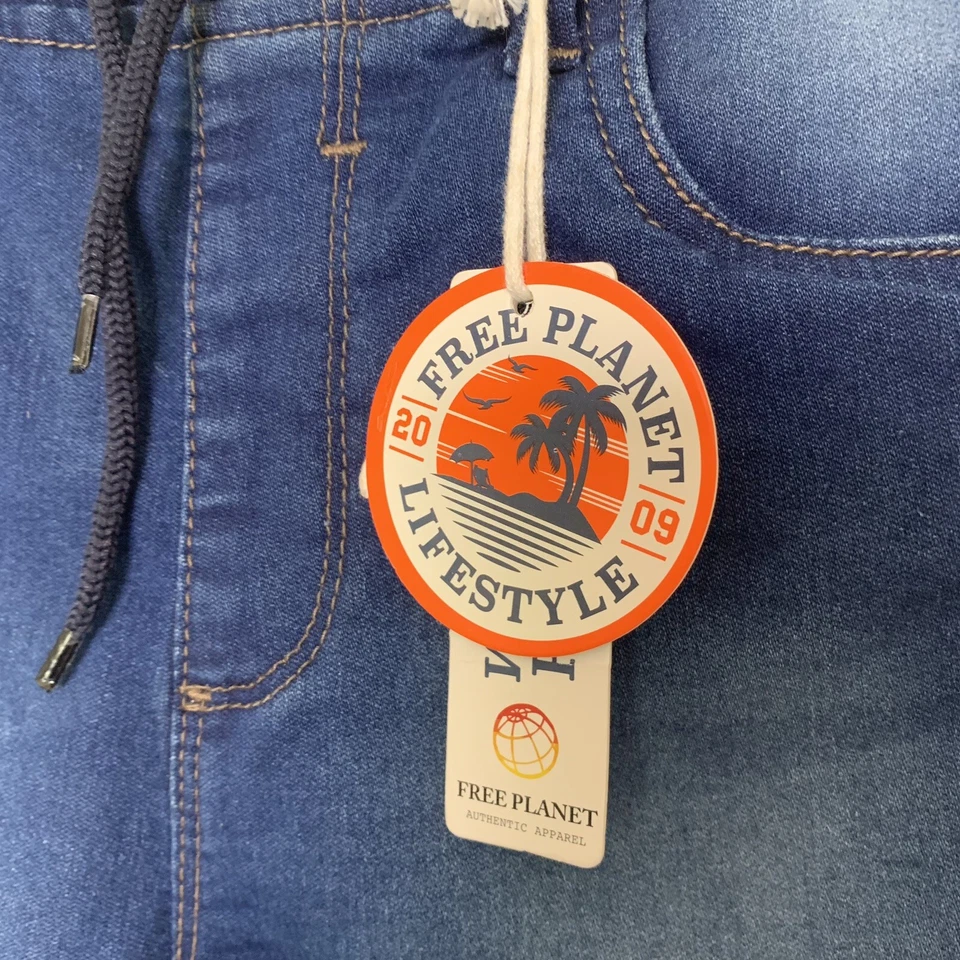 Free Planet Stretch Knit Denim Shorts-Slim Fit-Comfort Fit-Girl's Size 6 NEW - Image 4 of 4