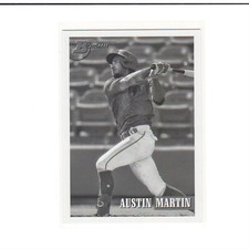 2021 Bowman Heritage Prospects Black and White #134 Austin Martin