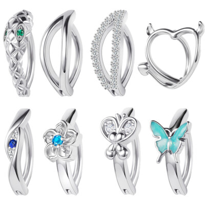 1 Pc Butterfly Copper Belly Button Ring Crystal Navel Piercing Barbell Jewelry