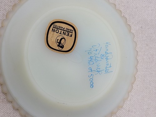 Sottobicchieri vintage Fenton in rilievo dipinti a mano firmati edizione limitata set di 4 - Foto 7 di 16