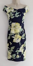 💜 QUIZ SIZE 10 8 Beautiful Ladies Navy Floral Dress Ref 17
