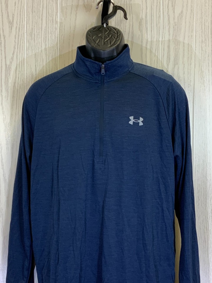 Under Armour Tech Half Zip Pullover Shirt, Men's Size L, Navy NEW MSRP