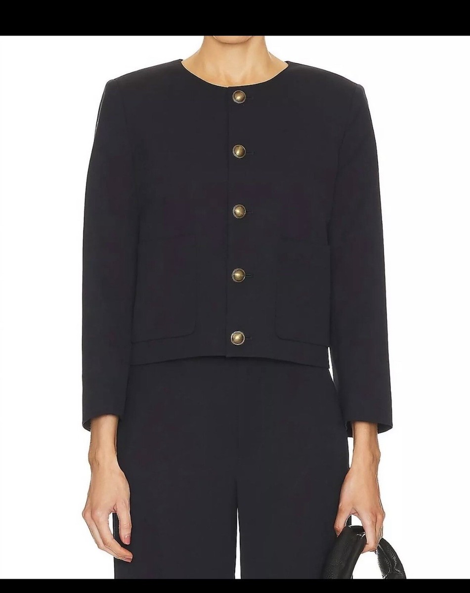 ★on&on★ Button round neck jacket NEW5MJ526_10 NWT Frame Button Front Jacket Navy XS | eBay