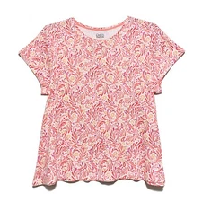 Croft & Barrow, Classic Tee, Pink, Coral and White Print T-Shirt , size XXL