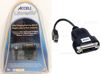 Accell B087B-006B Mini DisplayPort to DVI-d Single Link Active Adapter 10 in NIP