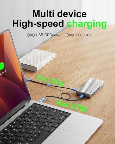 Monitor Docking Station USB C, 11-in-1 Triple Monitor Docking Station 4K@60Hz 4K - 第 4/10 張圖片