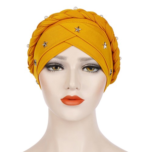 Islamic Women Beanie Turban Cap Beaded Headscarf Twisted Braid Wrap Headwear - Picture 37 of 56