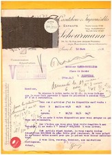 PARIS (I°) USINE de VETEMENTS impermeables HUDOR "SCHOURMANN" + ECHANTILLON 1926