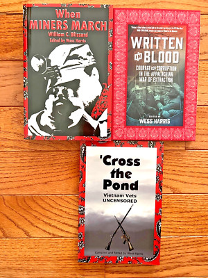 Wess Harris 3 lot Written in Blood When Miners March  Cross the Pond like new PB